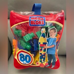 Mega Bloks Colorful Building Set, Includes 79 Blocks & Clear Storage Bag